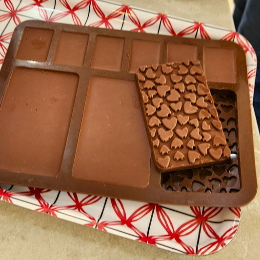 Homemade milk chocolate made with Home Chocolat's DIY chocolate kit