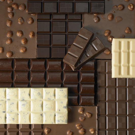 Many types of chocolate bars